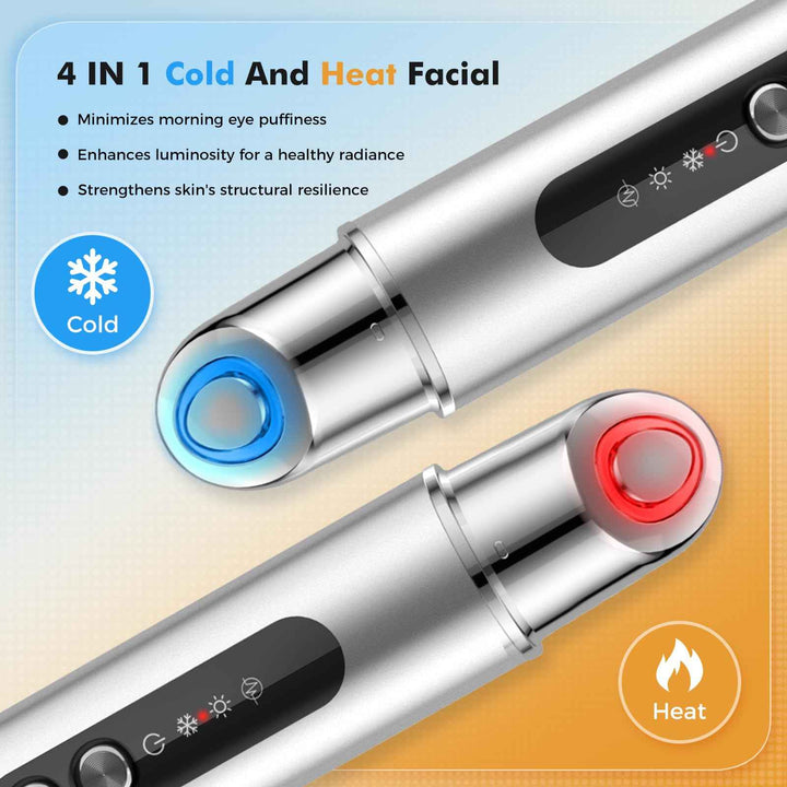 4 in 1 Eye Depuffing Massager Beauty Wand with Cold and Heat Facial Therapy