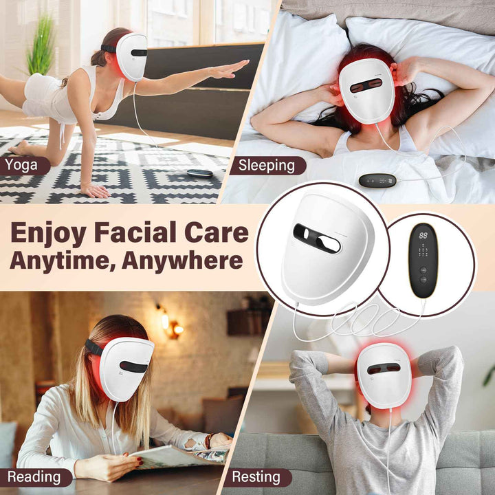 7-Color LED Red Light Face Mask with Infrared for Skin Care