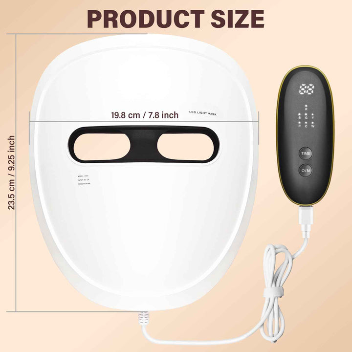 7-Color LED Red Light Face Mask with Infrared for Skin Care