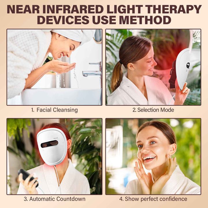 7-Color LED Red Light Face Mask with Infrared for Skin Care