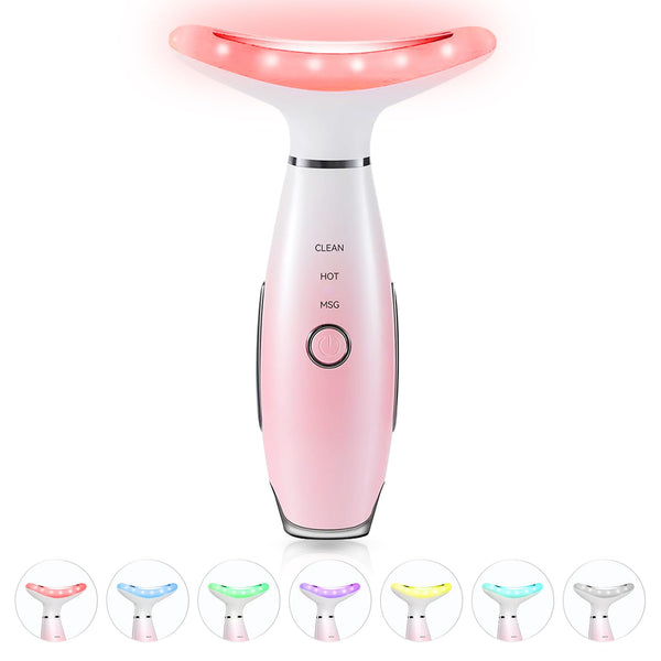 7-Color Neck & Face Beauty Massager for Home Skincare - Beauténova