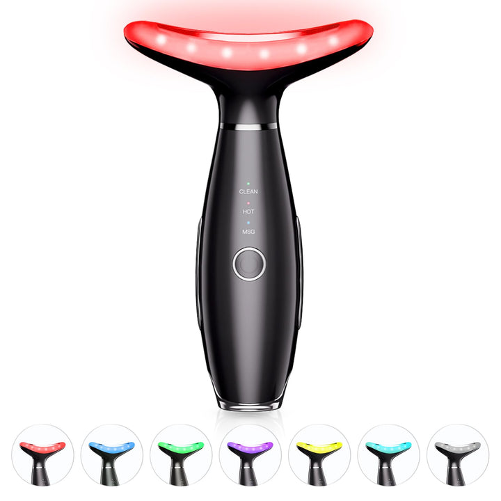 7-Color Neck & Face Beauty Massager for Home Skincare - Beauténova