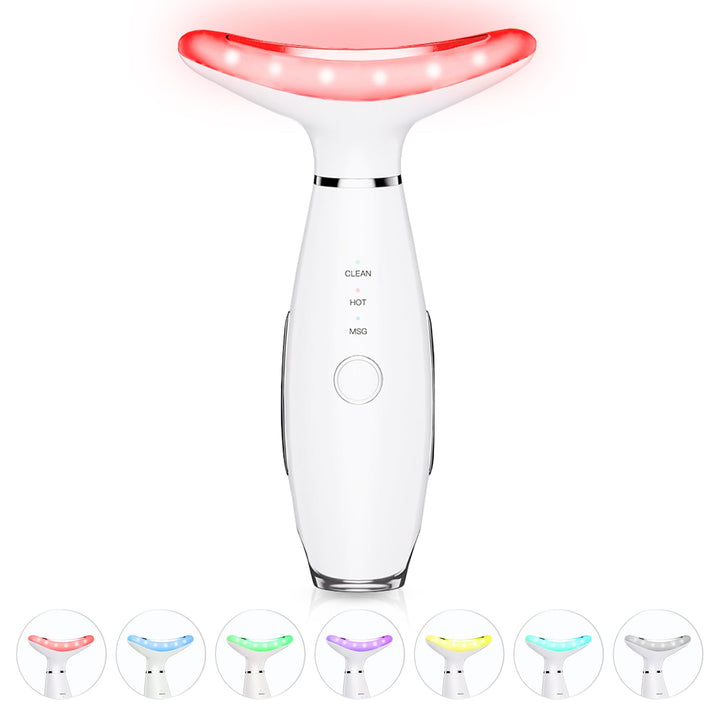 7-Color Neck & Face Beauty Massager for Home Skincare - Beauténova