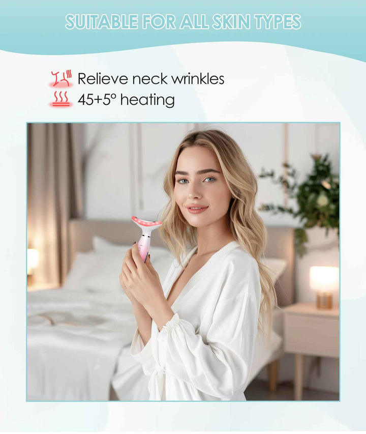 7-Color Neck & Face Beauty Massager for Home Skincare