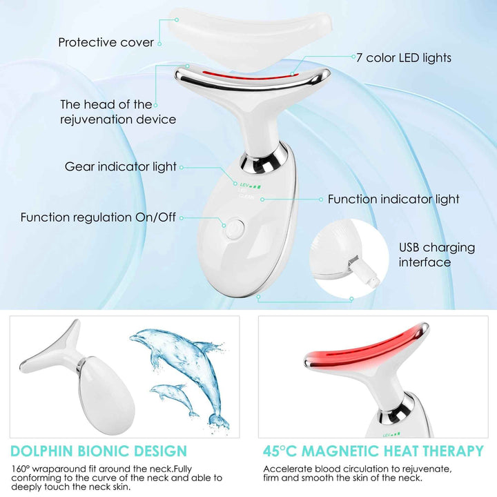 7-Color RF LED Skin Tightening Tool for Face and Neck