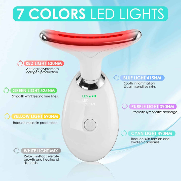 7-Color RF LED Skin Tightening Tool for Face and Neck