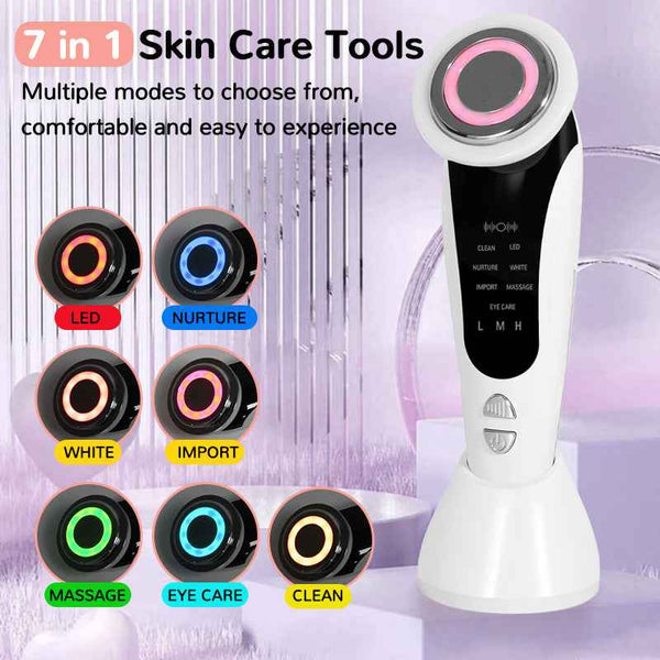 7-in-1 LED Facial Massager – Cleansing, Lifting & Skin Rejuvenation Tool