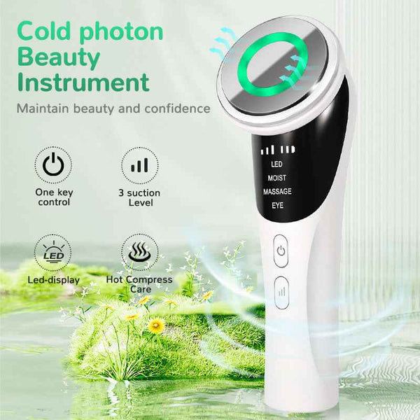 Cold Photon Beauty Instrument – 4-in-1 LED Light Therapy & Facial Cleansing Wand