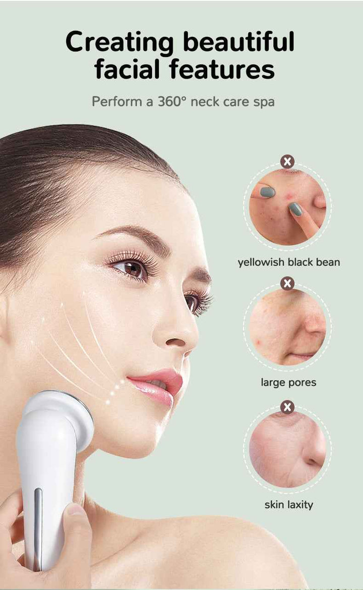 Cold Photon Beauty Instrument – 4-in-1 LED Light Therapy & Facial Cleansing Wand