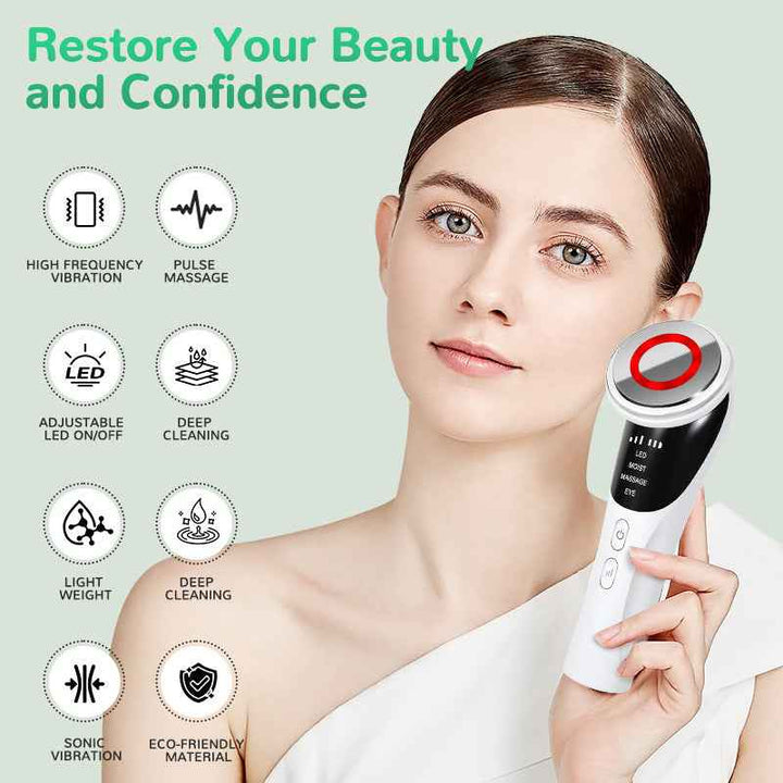 Cold Photon Beauty Instrument – 4-in-1 LED Light Therapy & Facial Cleansing Wand