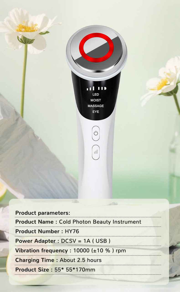 Cold Photon Beauty Instrument – 4-in-1 LED Light Therapy & Facial Cleansing Wand