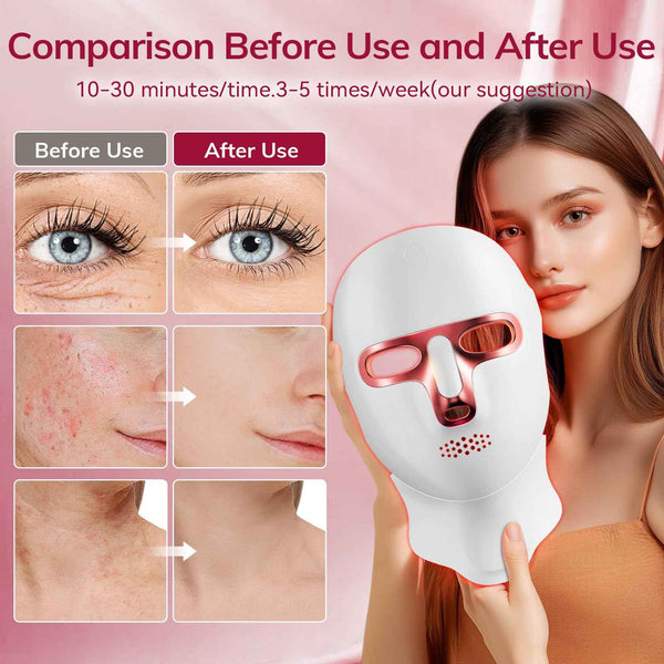 Cordless Red Light Therapy Mask for Face with USB-C Recharge