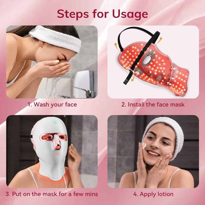 Cordless Red Light Therapy Mask for Face with USB-C Recharge