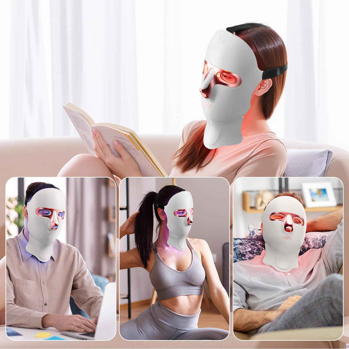 Cordless Red Light Therapy Mask for Face with USB-C Recharge