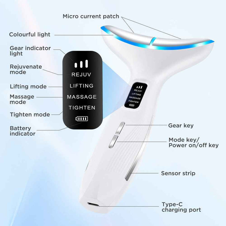 EMS Microcurrent LED Neck Massager with Heat Therapy