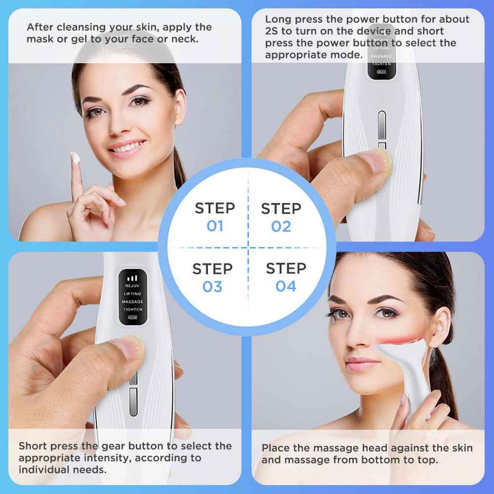 EMS Microcurrent LED Neck Massager with Heat Therapy
