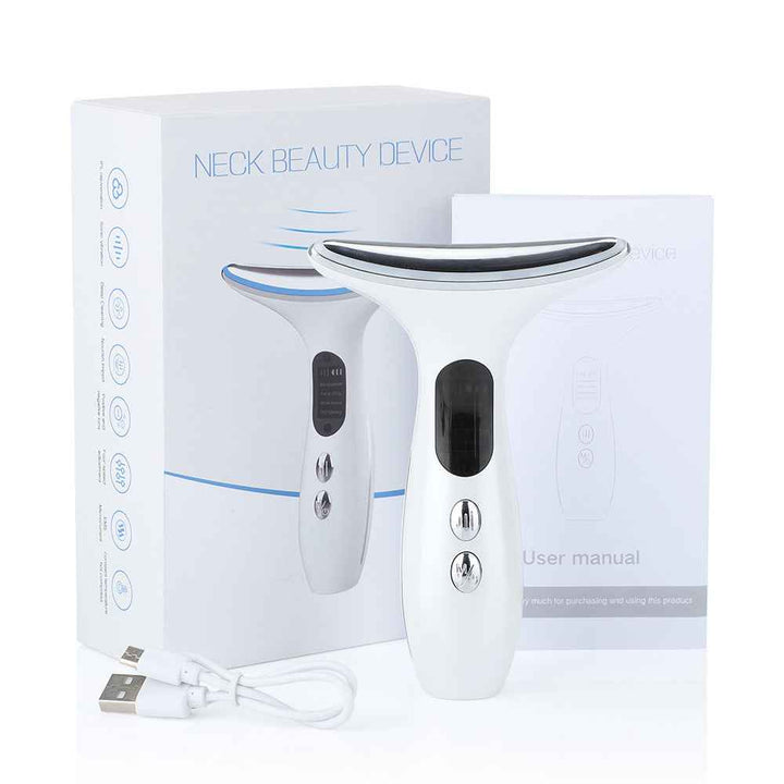 EMS Neck and Face Massager with Heat, LED and Sonic Vibration