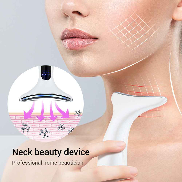EMS Neck and Face Massager with Heat, LED and Sonic Vibration