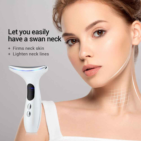 EMS Neck and Face Massager with Heat, LED and Sonic Vibration