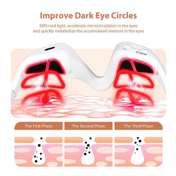EMS Red Light Eye Massager for Dark Circles & Wrinkles