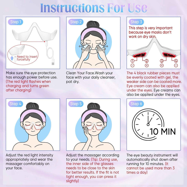 Eye Massager with Light Therapy – Relieves Bags, Fatigue and Circles