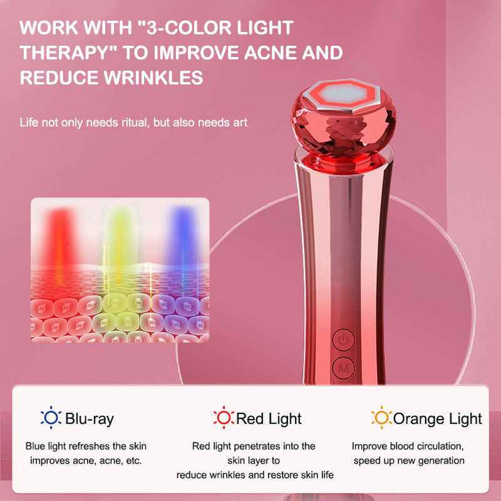 Hot and Cold EMS Face Lifting Device with RF and 3-Color LED Light