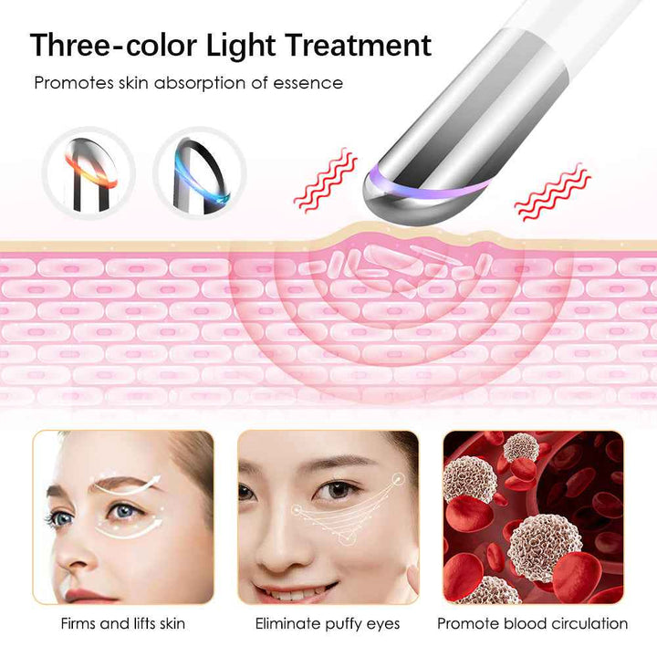 LED Eye Massager Wand – Heated Vibration and Light Therapy