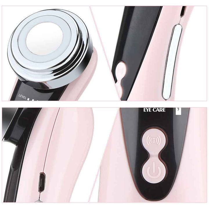 LED Facial Massager with Red Blue Light & Warm Lifting