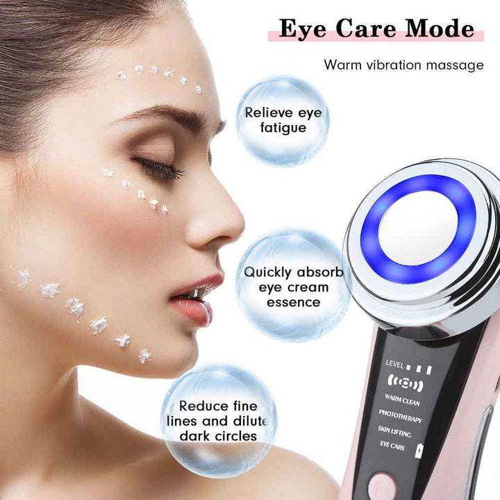 LED Facial Massager with Red Blue Light & Warm Lifting
