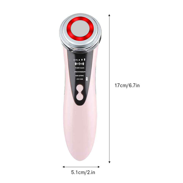 LED Facial Massager with Red Blue Light & Warm Lifting