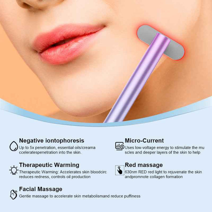 LED Facial & Eye Massager with EMS Microcurrent and Light Therapy