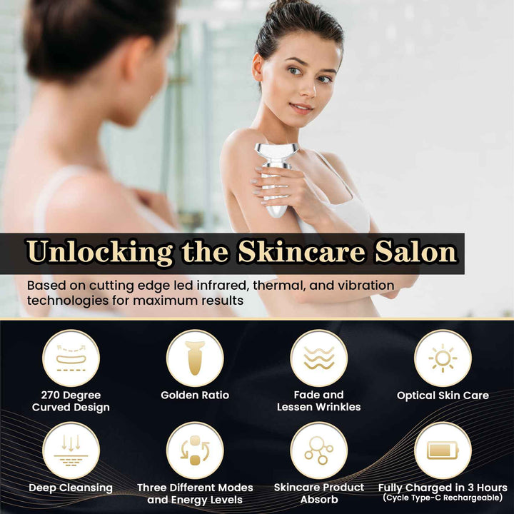 Hot & Cold Facial Neck Massager – Skin Tightening & Deep Cleansing