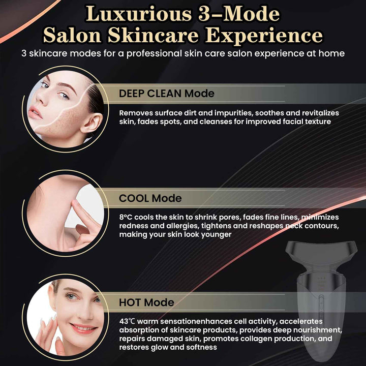 Hot & Cold Facial Neck Massager – Skin Tightening & Deep Cleansing
