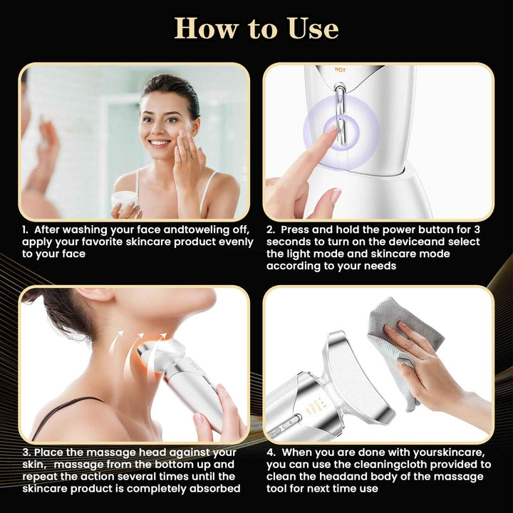Hot & Cold Facial Neck Massager – Skin Tightening & Deep Cleansing