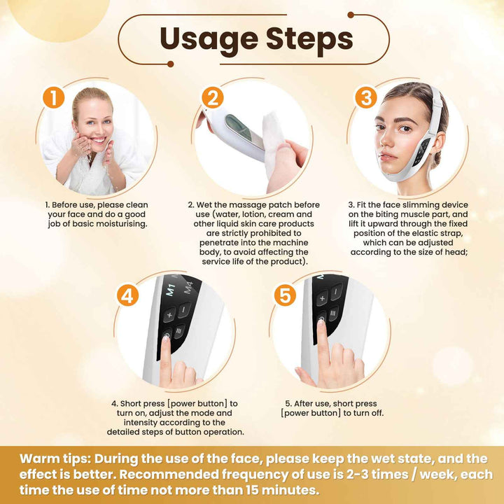 Microcurrent V-Face Lifting Mask – EMS Facial Firming Device