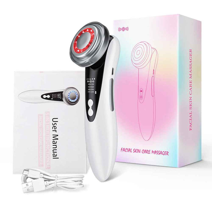 5-in-1 Red Blue Light Facial Cleansing & Firming Beauty Device