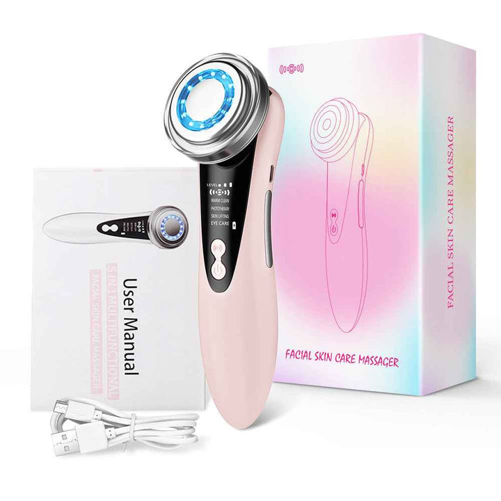 5-in-1 Red Blue Light Facial Cleansing & Firming Beauty Device