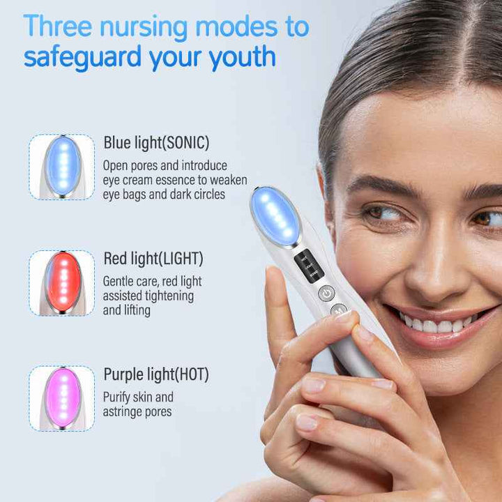 Portable Eye Beauty Device – LED Light, Heat & Vibration Therapy