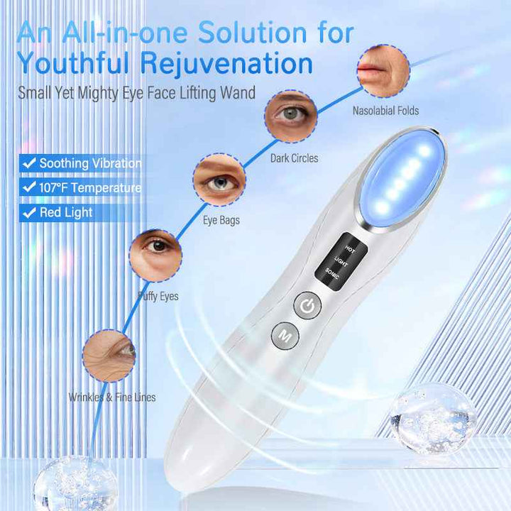 Portable Eye Beauty Device – LED Light, Heat & Vibration Therapy