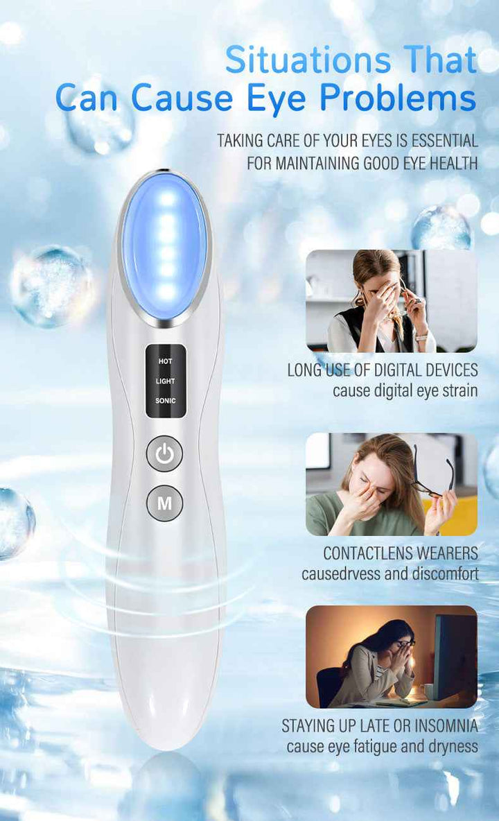 Portable Eye Beauty Device – LED Light, Heat & Vibration Therapy