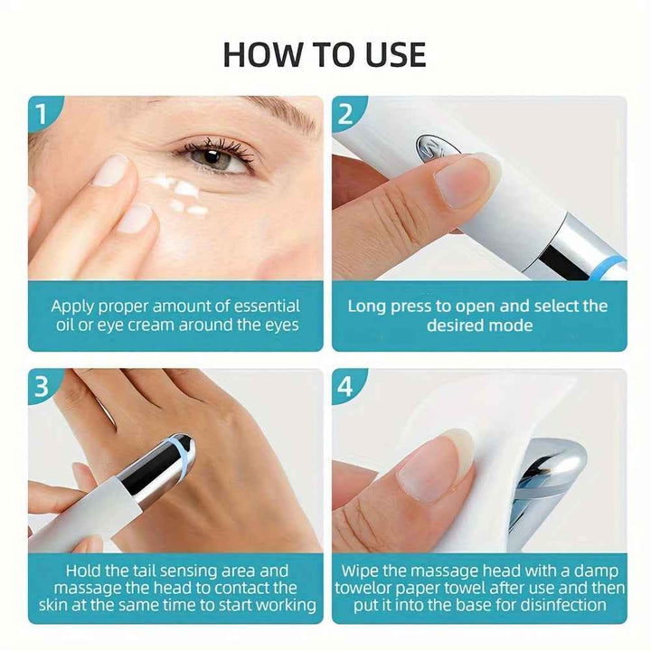 Portable Eye Massager with LED Light, Vibration & Warm Therapy