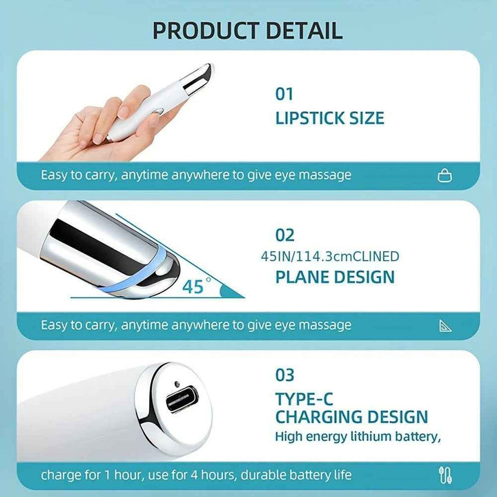 Portable Eye Massager with LED Light, Vibration & Warm Therapy