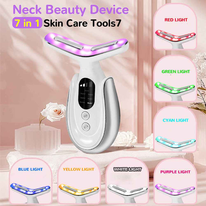 Portable Neck & Face Beauty Device – Heating & Vibration Massager