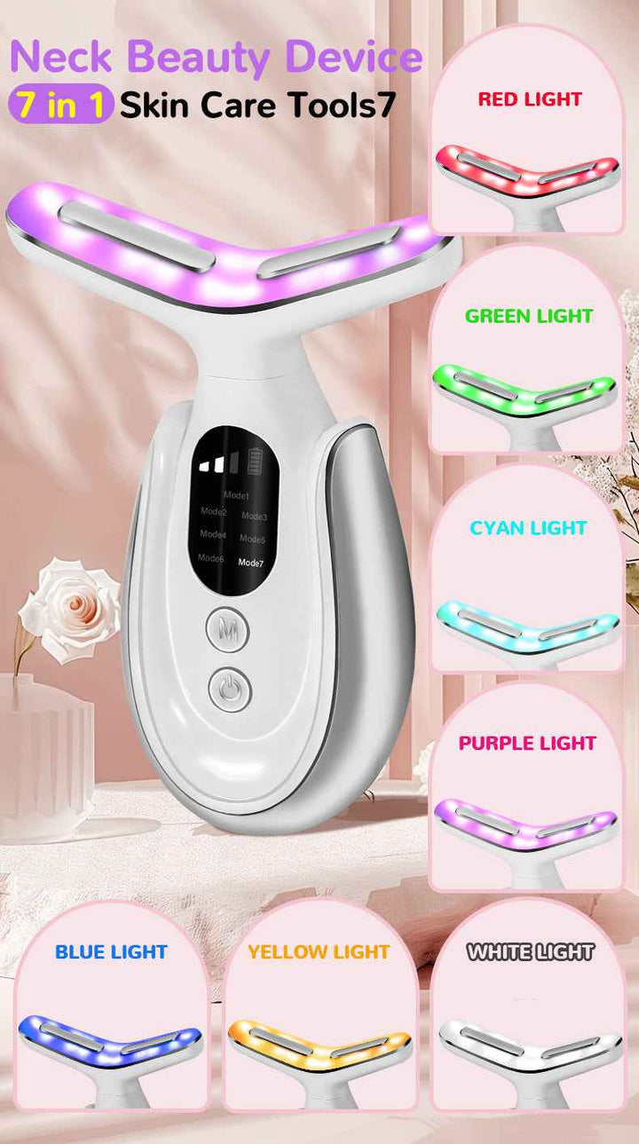 Portable Neck & Face Beauty Device – Heating & Vibration Massager