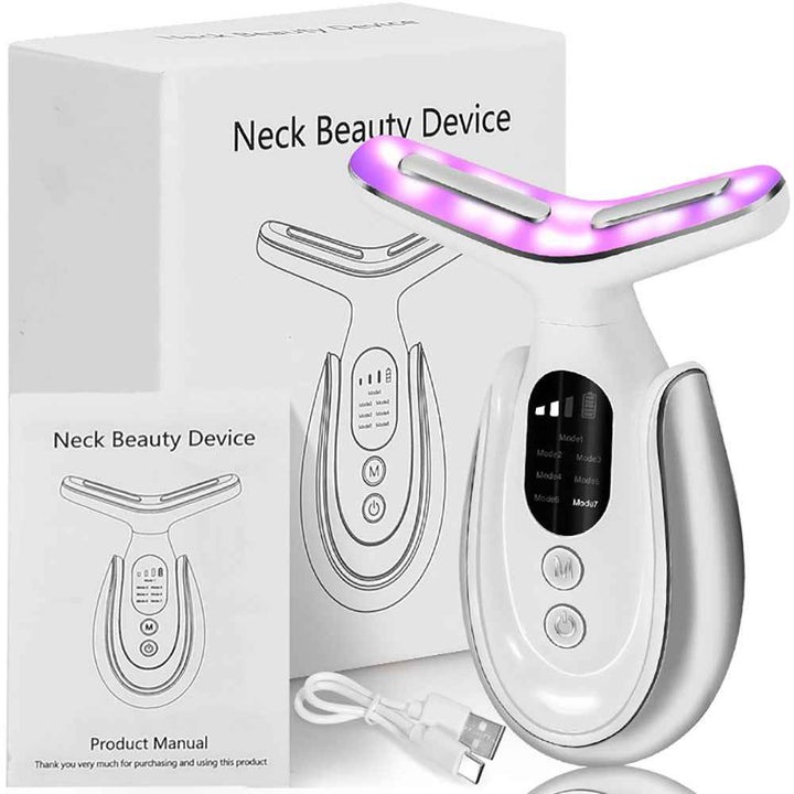 Portable Neck & Face Beauty Device – Heating & Vibration Massager