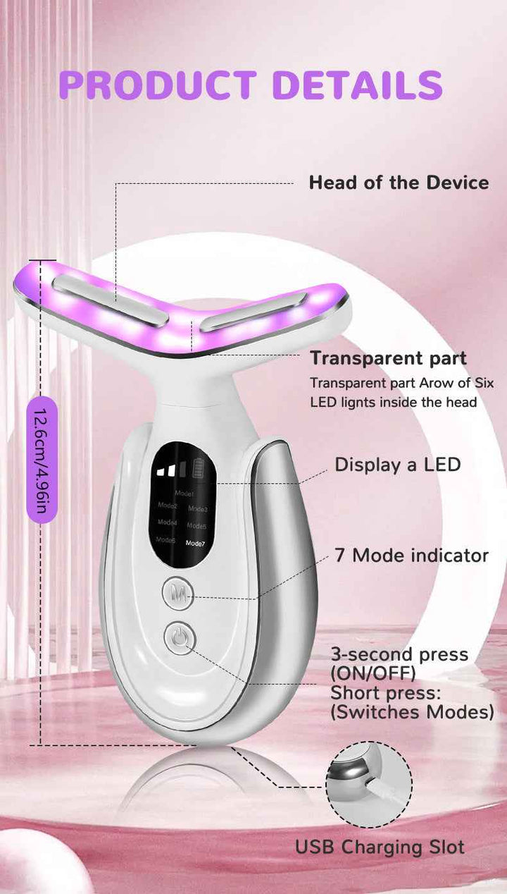 Portable Neck & Face Beauty Device – Heating & Vibration Massager