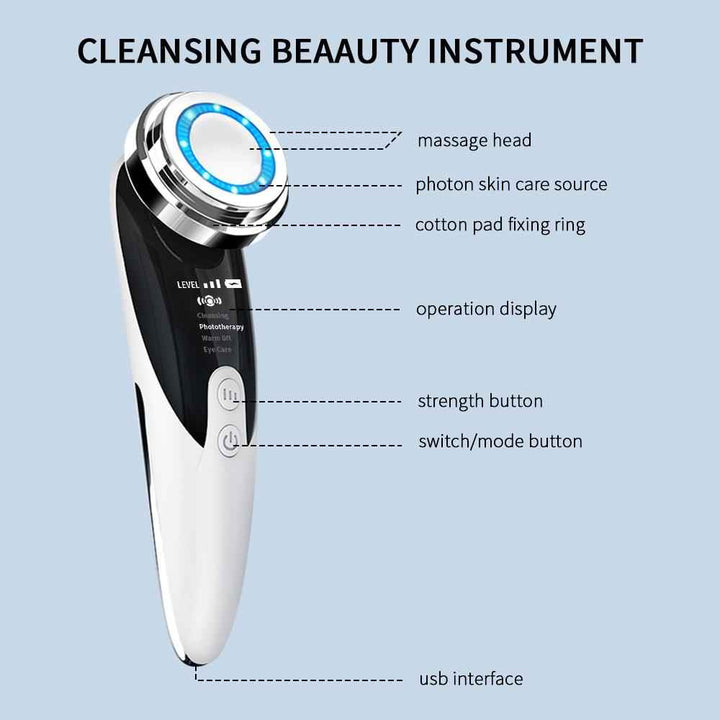 RF Face Massager – LED Light Therapy & Vibration for Wrinkle Removal