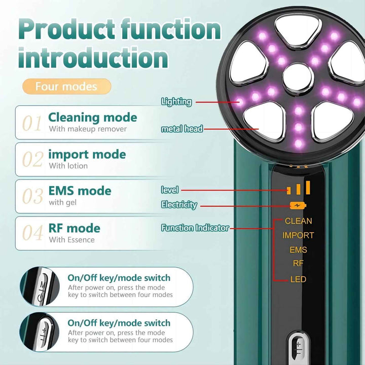 RF Microcurrent Facial Massager – EMS Lifting Beauty Device