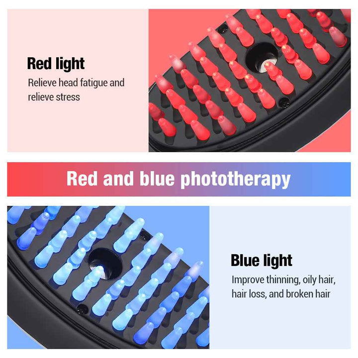 Red & Blue Light Electric Scalp Massager Hair Comb